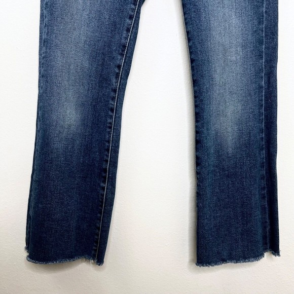 WILLIAM B Womens Crop Jeans Size 26 Medium Wash Raw Hem Mid-Rise Stretch Bootcut - Picture 4 of 5